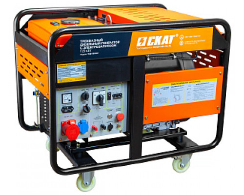 Бензиновый генератор СКАТ УГД-12000EТ PROFF (10.8 кВт в режиме 220 В)